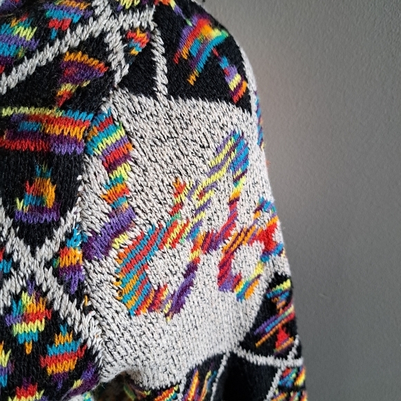 NORTHERN ANGEL Aztec Southwestern long open front cardigan duster hood sweater S - Picture 8 of 12